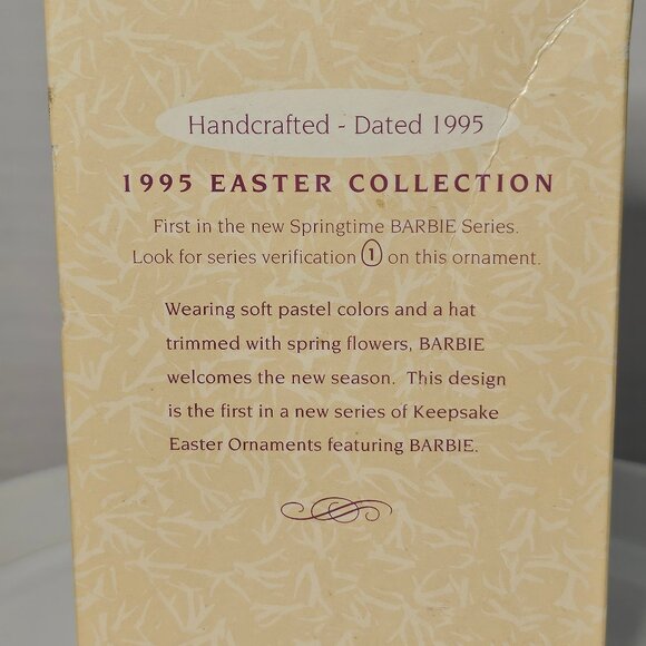 Rare Hallmark Springtime Barbie Ornament 1995 Easter Collection First in Series - Picture 2 of 12